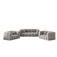 SOFAGARNITUR 2+1+1 Serie Grand Stilvol, Stoff Salvador Salvador Grau - Grau, Holz (91/70/197cm) - Kaiser Möbel