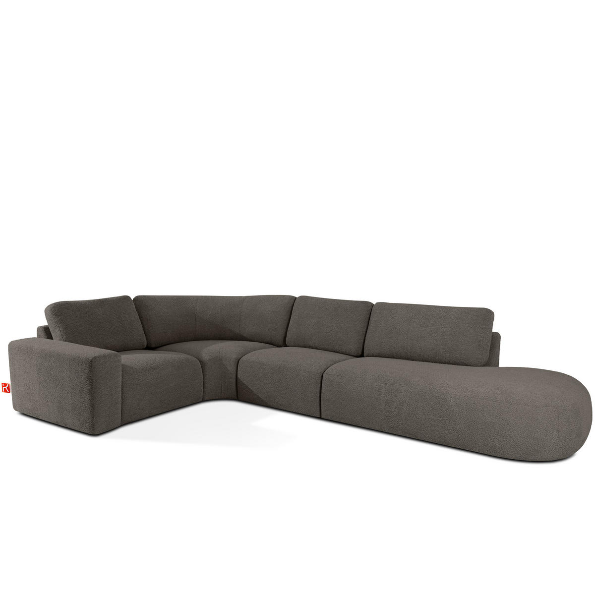 ECKSOFA RECHTS ZUCCO, Dunkelbraun - Dunkelbraun, Holz/Holzwerkstoff (224/373cm) - KONSIMO®