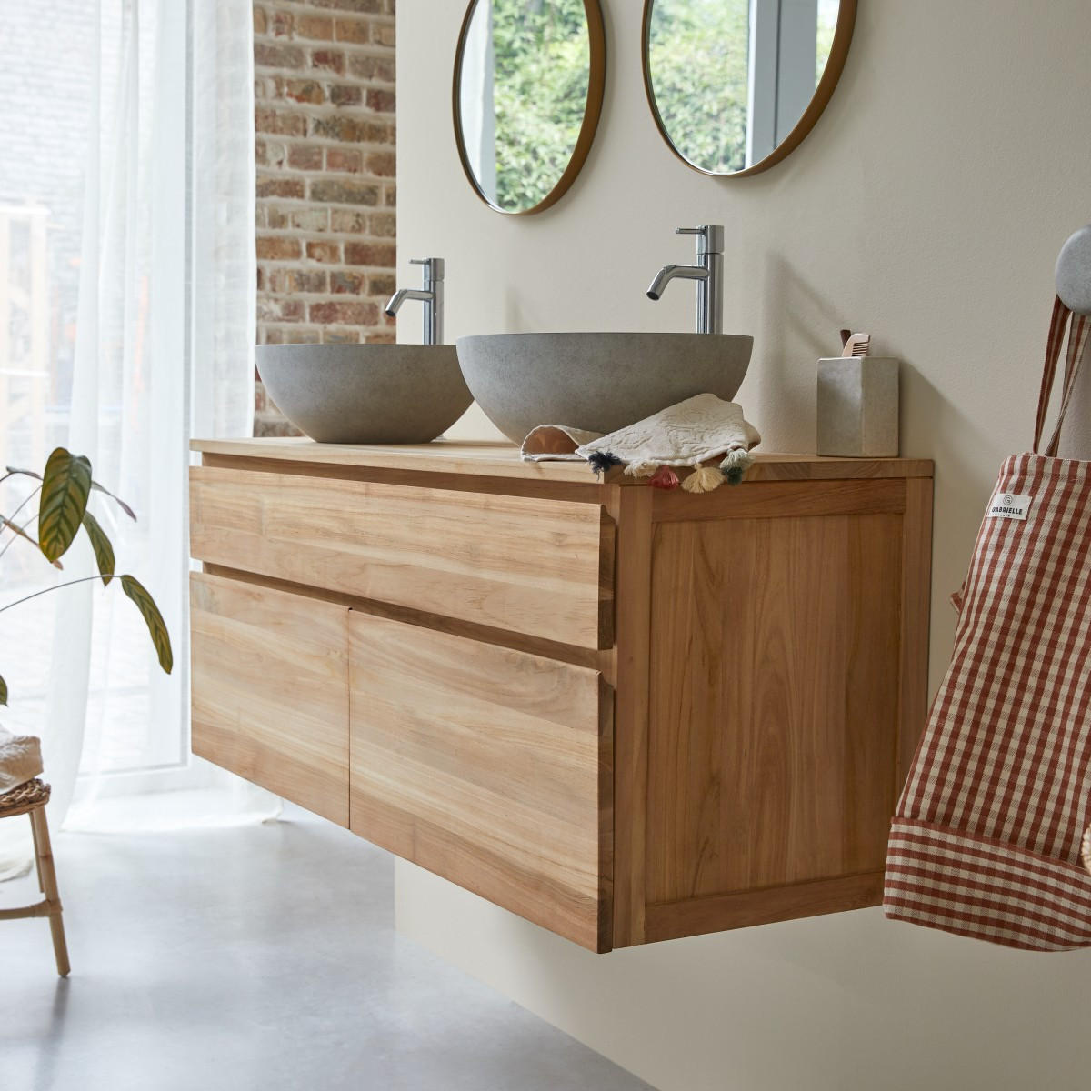 WASCHTISCHUNTERSCHRANK Jacob Natur aus Teak - Naturfarben, Holz (120/51/45cm) - Tikamoon