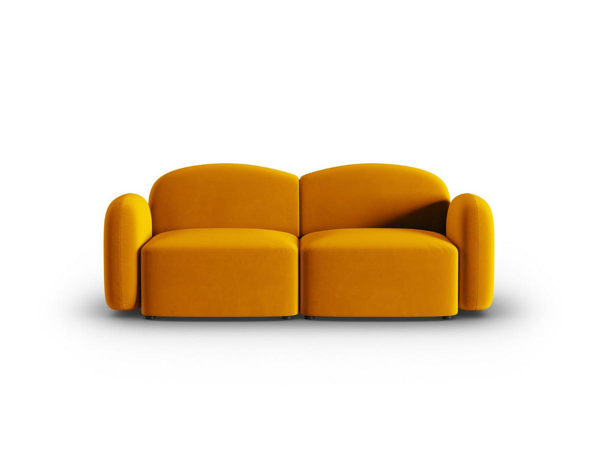 SOFA Blair aus Samt gelb 2 Sitzplätze - Gelb, Textil (87/80/194cm) - Micadoni