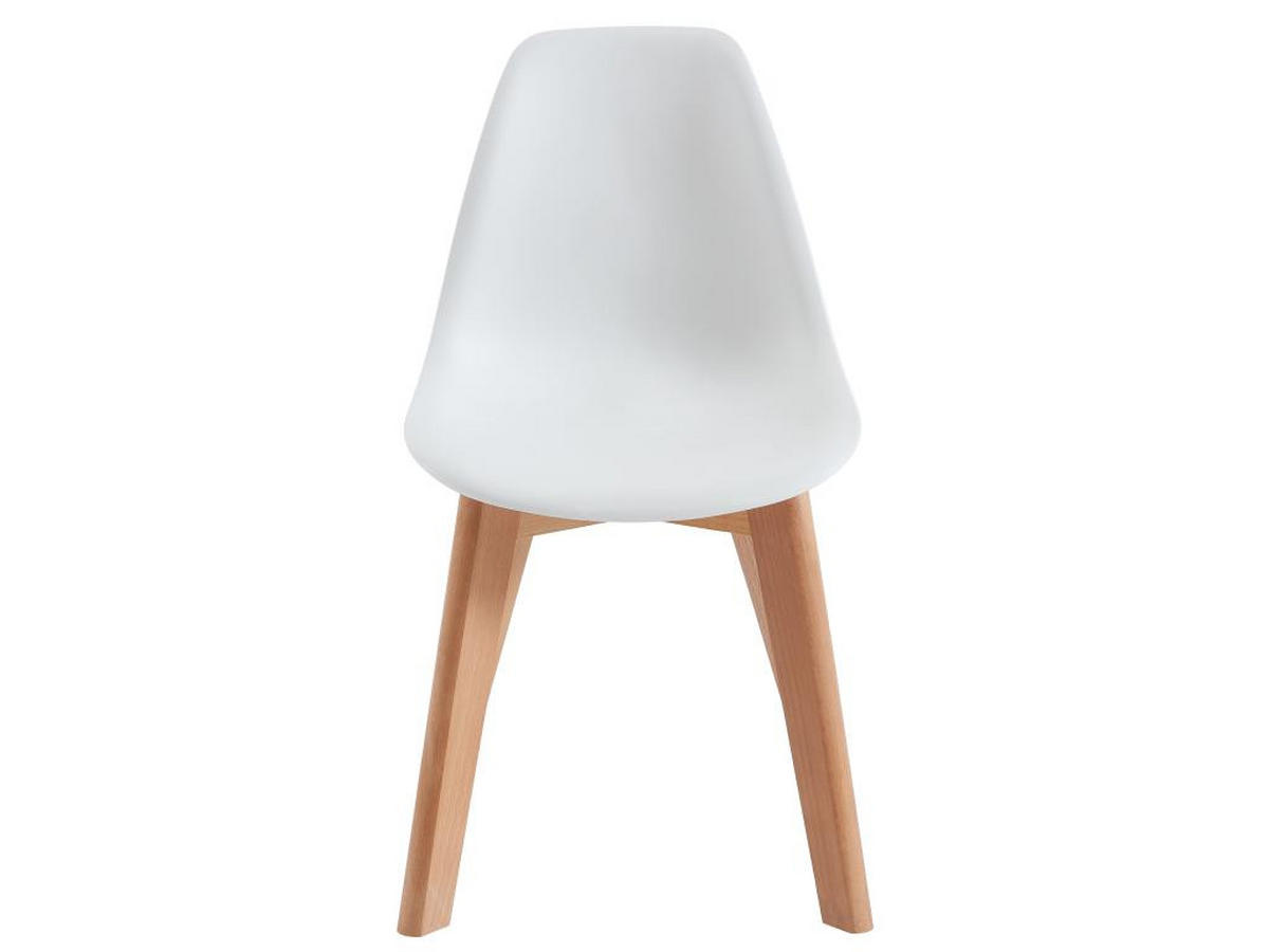 KINDERSTUHL 2er-Set - Polypropylen & Buche - Weiß - LILINOU - Weiß, Kunststoff (36.5/58/30.5cm) - Vente-Unique