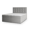 BOXBETT PALMA 140x200 cm mit Matratze und Topper, H2+H3 - Grau - Grau, Holz (140/200cm) - MASSENO