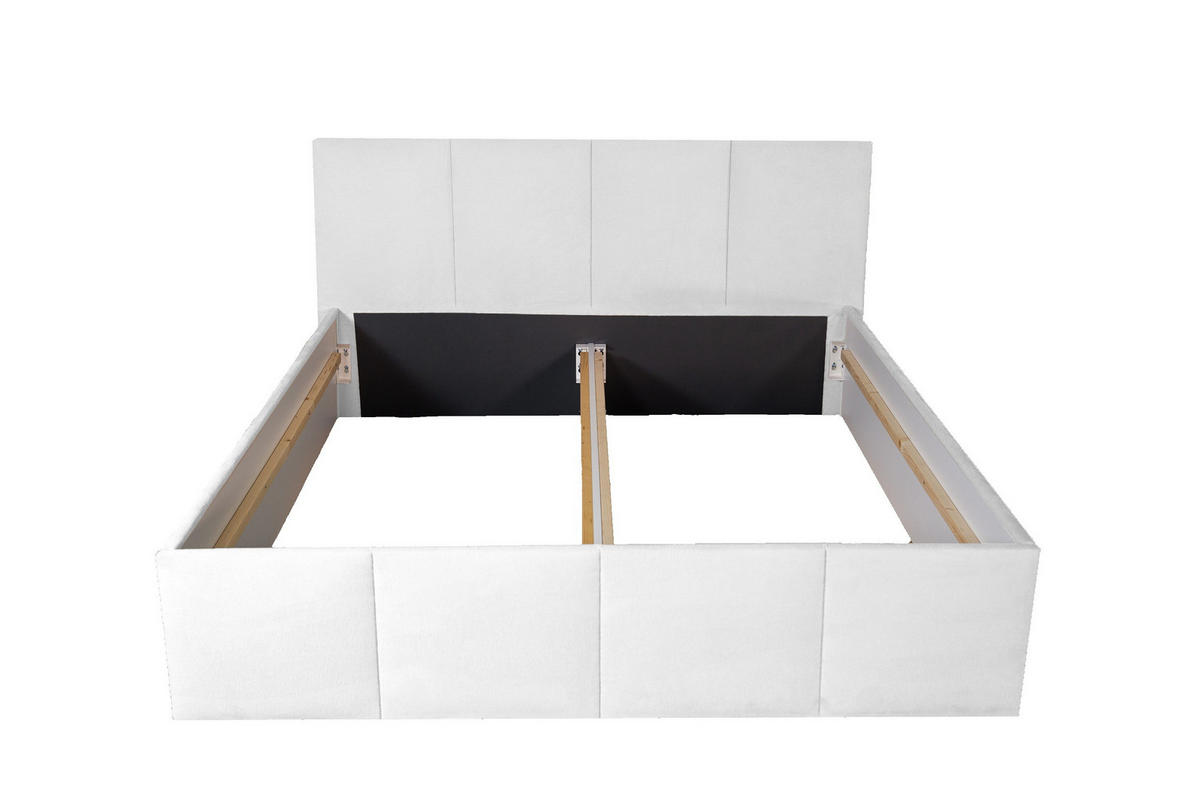 POLSTERBETT Dalas Weiß 120 x 200 x 40 cm Stauraum ohne hydraulische Funktion Mit hochwertiger Matratze H2 (bis 100 kg) und Lattenrost - Weiß, Holz (120/200cm) - Halmon Schlafkomfort Betten 