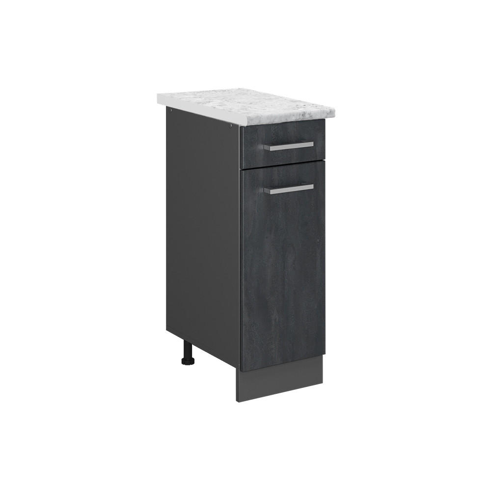 SCHUBLADENSCHRANK R-Line Schwarz Beton 30 cm AP Marmor - Anthrazit/Schwarz, Holzwerkstoff (30/81.6/60cm) - Vicco