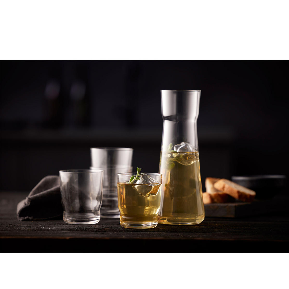 GLASKARAFFE Set Lissabon 5-tlg., Kalk-Soda-Glas, Transparent - Transparent, Glas (1.5L) - Lyngby Glas