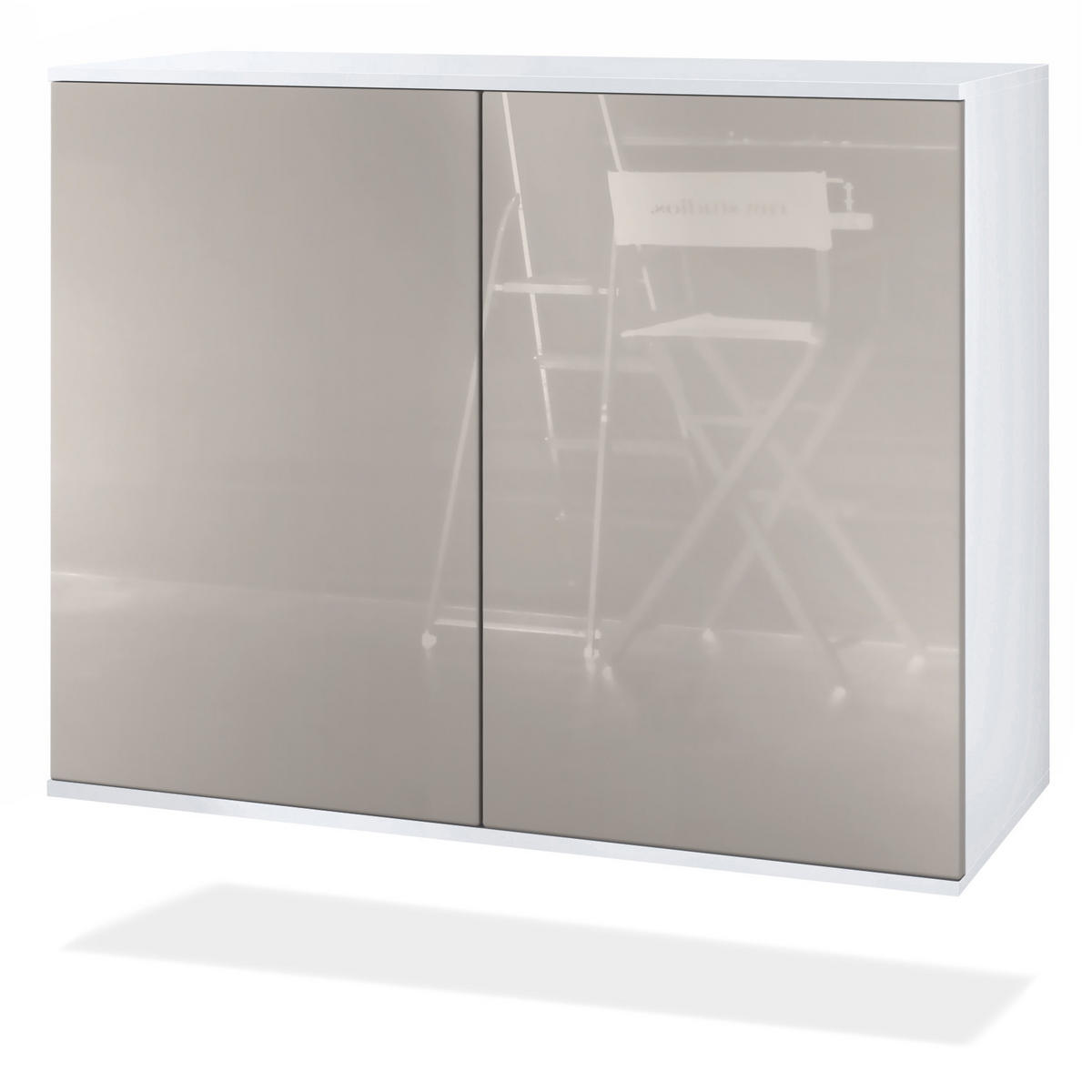 KOMMODE Skadu Sandgrau Hochglanz - Sandfarben, Holzwerkstoff (92.5/73.5/35cm) - Vladon