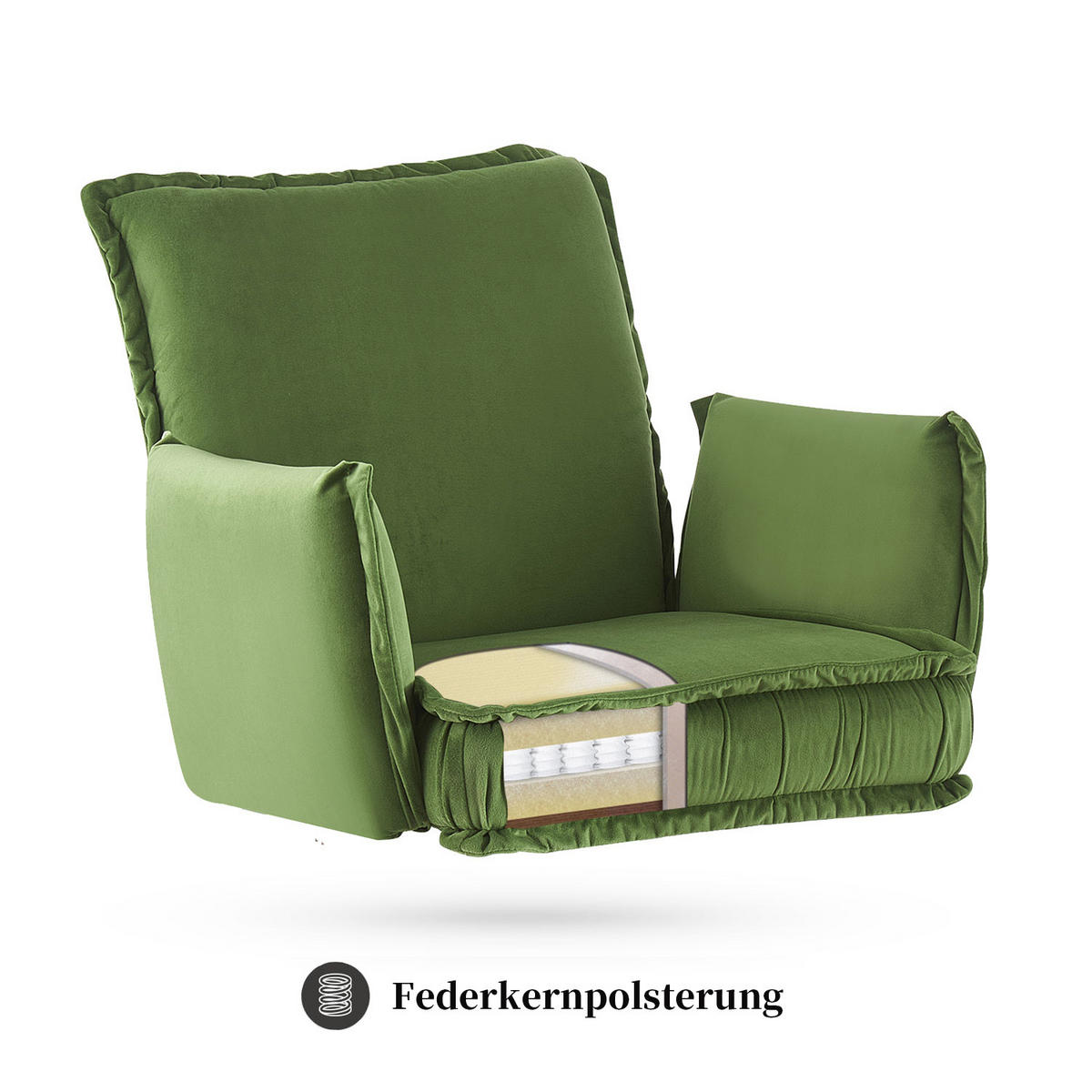 ARMLEHNSTUHL JÜRGEN Grün - Grün, Metall (63/84/63cm) - B&D Home