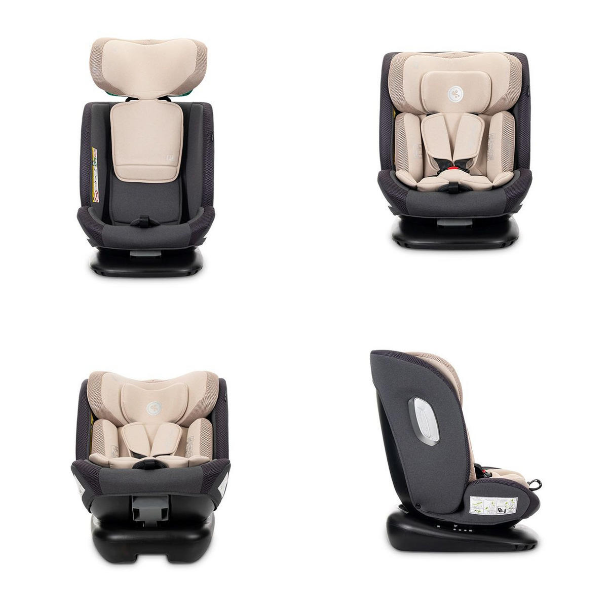 KINDERSITZ Sagitta i-Size beige (40x150cm) 360 Grad Drehung SPS Kopfkissen - Beige, Kunststoff (45/57/53cm) - Lorelli
