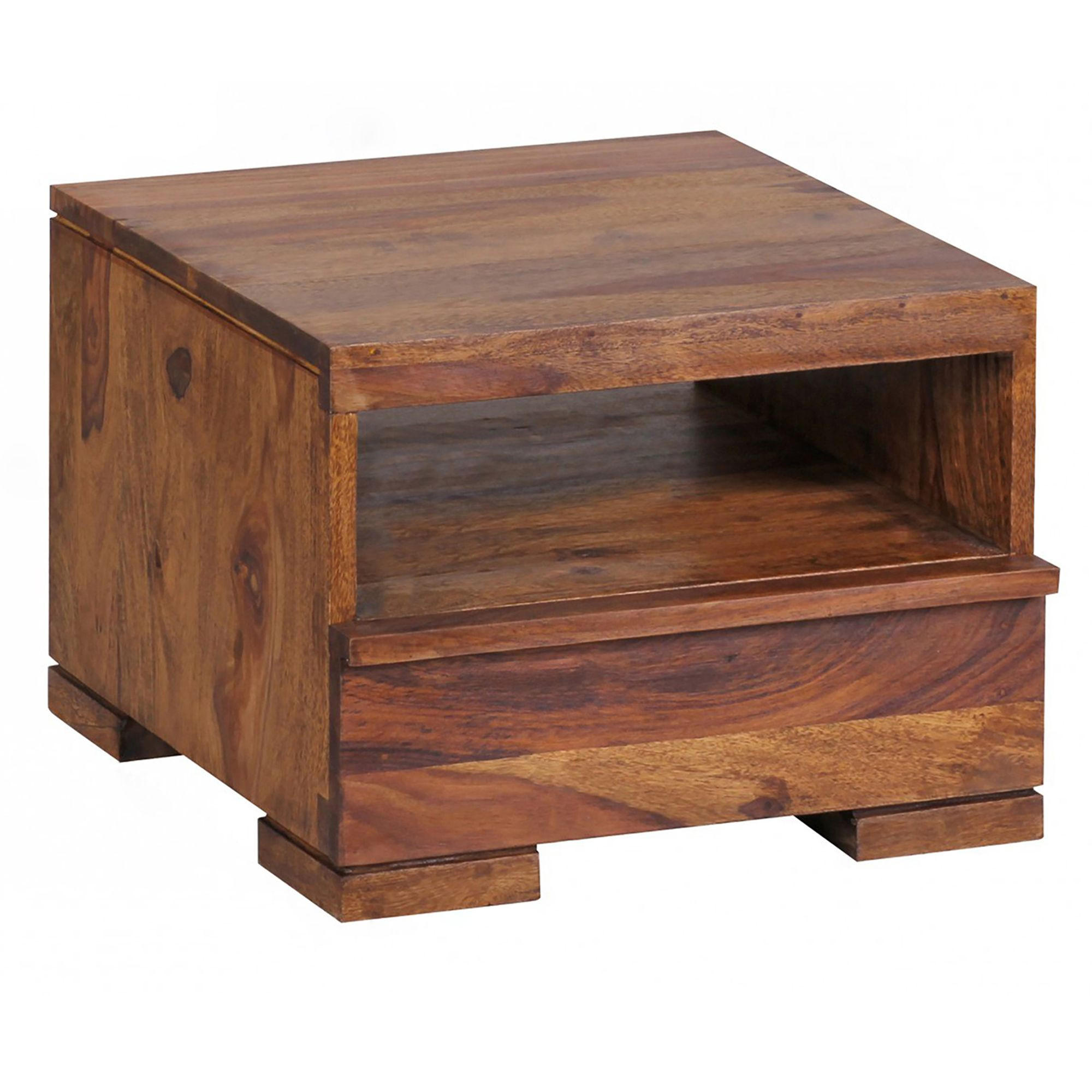 NACHTTISCH Massivholz Schublade Ablage Pflegeleicht NAKO, Braun 40x40x30 cm - Braun, Holz (40/30/40cm) - KADIMA DESIGN