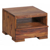 NACHTTISCH Massivholz Schublade Ablage Pflegeleicht NAKO, Braun 40x40x30 cm - Braun, Holz (40/30/40cm) - KADIMA DESIGN