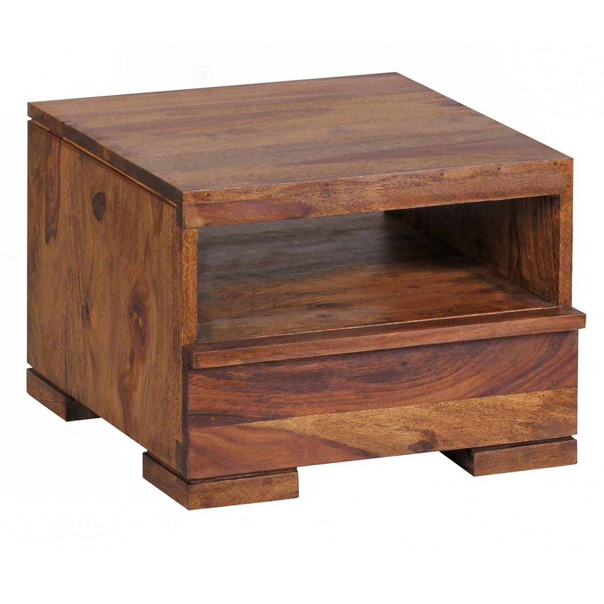 NACHTTISCH Massivholz Schublade Ablage Pflegeleicht NAKO, Braun 40x40x30 cm - Braun, Holz (40/30/40cm) - KADIMA DESIGN