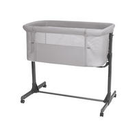 BEISTELLBETT Noah grau/schwarz 87 x 55 cm, Anti-Reflux, 6-fach höhenverstellbar, 4 Räder, Matratze - Schwarz, Metall (55/87cm) - Kikka boo