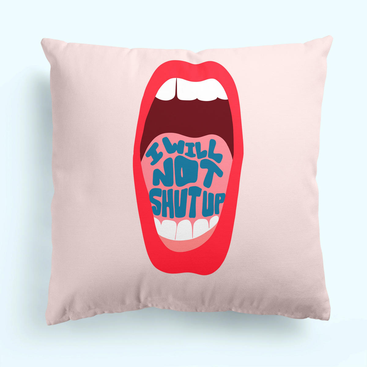 KISSENBEZUG dekorativ lips 50x50 cm (2er pack) mehrfarbig - Multicolor, Textil (50/50cm) - Happy Friday
