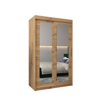 SCHWEBETÜRENSCHRANK 200/120/62 2-türig - Silberfarben/Eiche Artisan, Holz/Kunststoff (120/200/62cm) - MÖBEL KRYSPOL