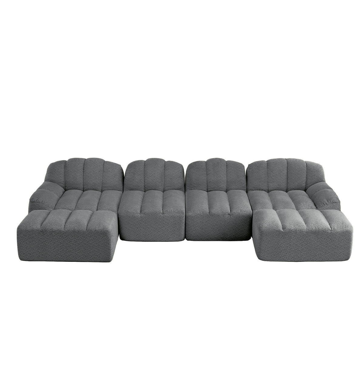 SOFA modular 4-Sitzer U-Form Grey - Grau, Kunststoff (165/79/366.1cm) - Meubliv