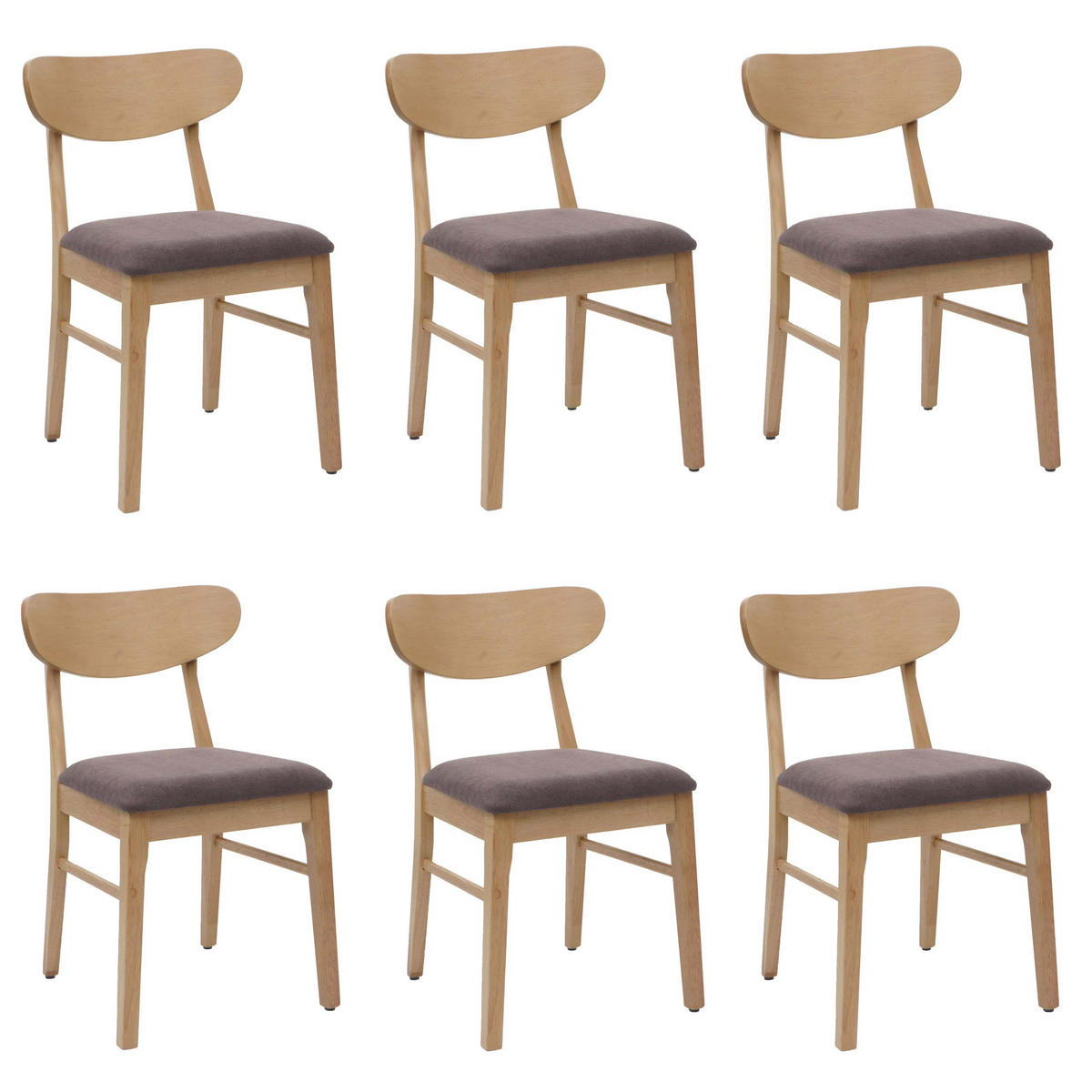 ESSZIMMERSTUHL Beige, Taupe 6er-Set - Taupe/Beige, Holz (45/79/49cm) - MCW