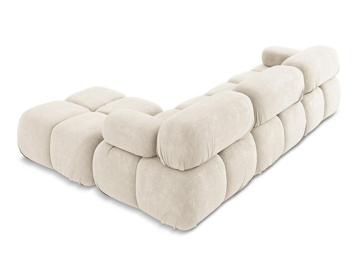 ECKSOFA Beidseitig Chenille Stoff Beige - Beige/Creme, Kunststoff/Textil (285/191cm) - Makamii