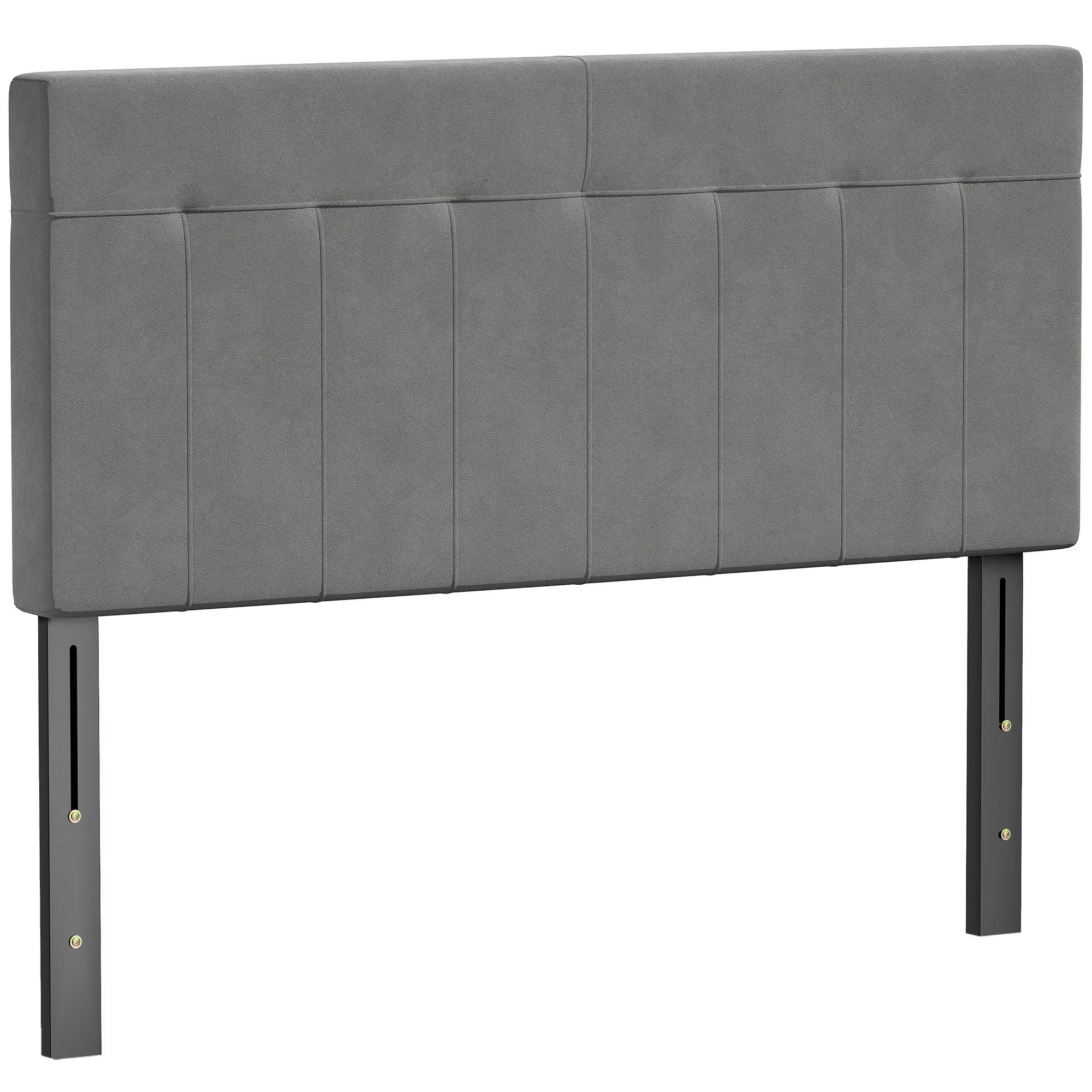 HOMCOM ČELO postele polyester kov šedá