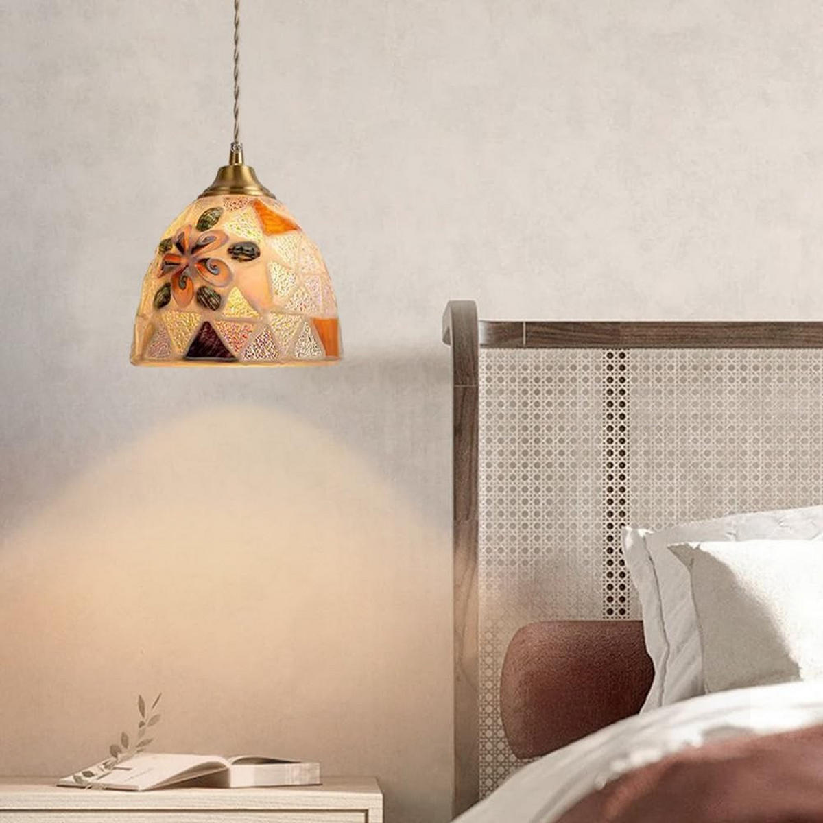 PENDELLEUCHTE Buntglas Nordisch Esszimmer, dekorativ Wohnzimmer Schlafzimmer - Creme, Metall (18/18/18cm) - Weltevree
