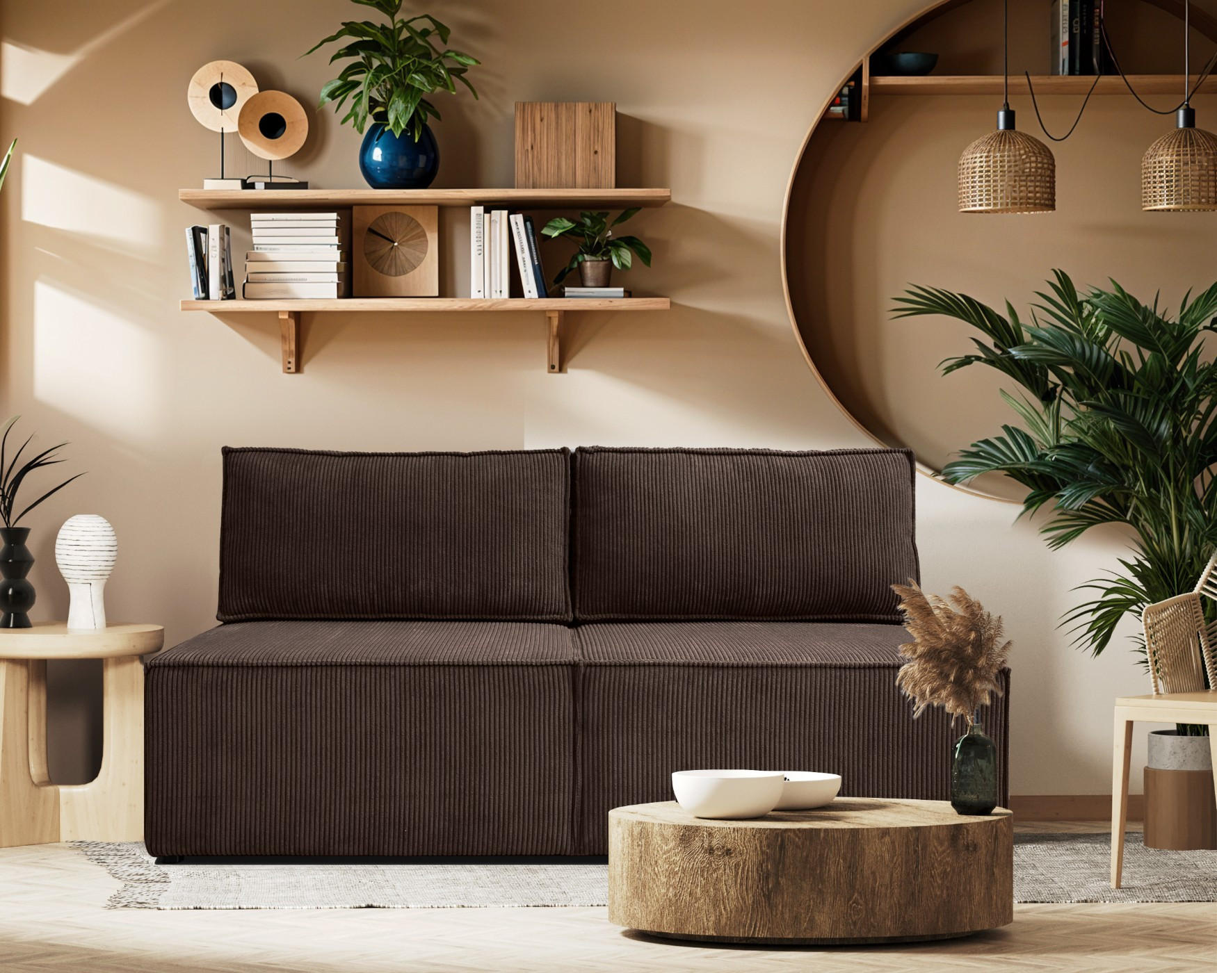 SCHLAFSOFA Mit Bettzeugfach COMPI Braun - Braun, Holz/Textil (192/92/98cm) - Kaiser Möbel