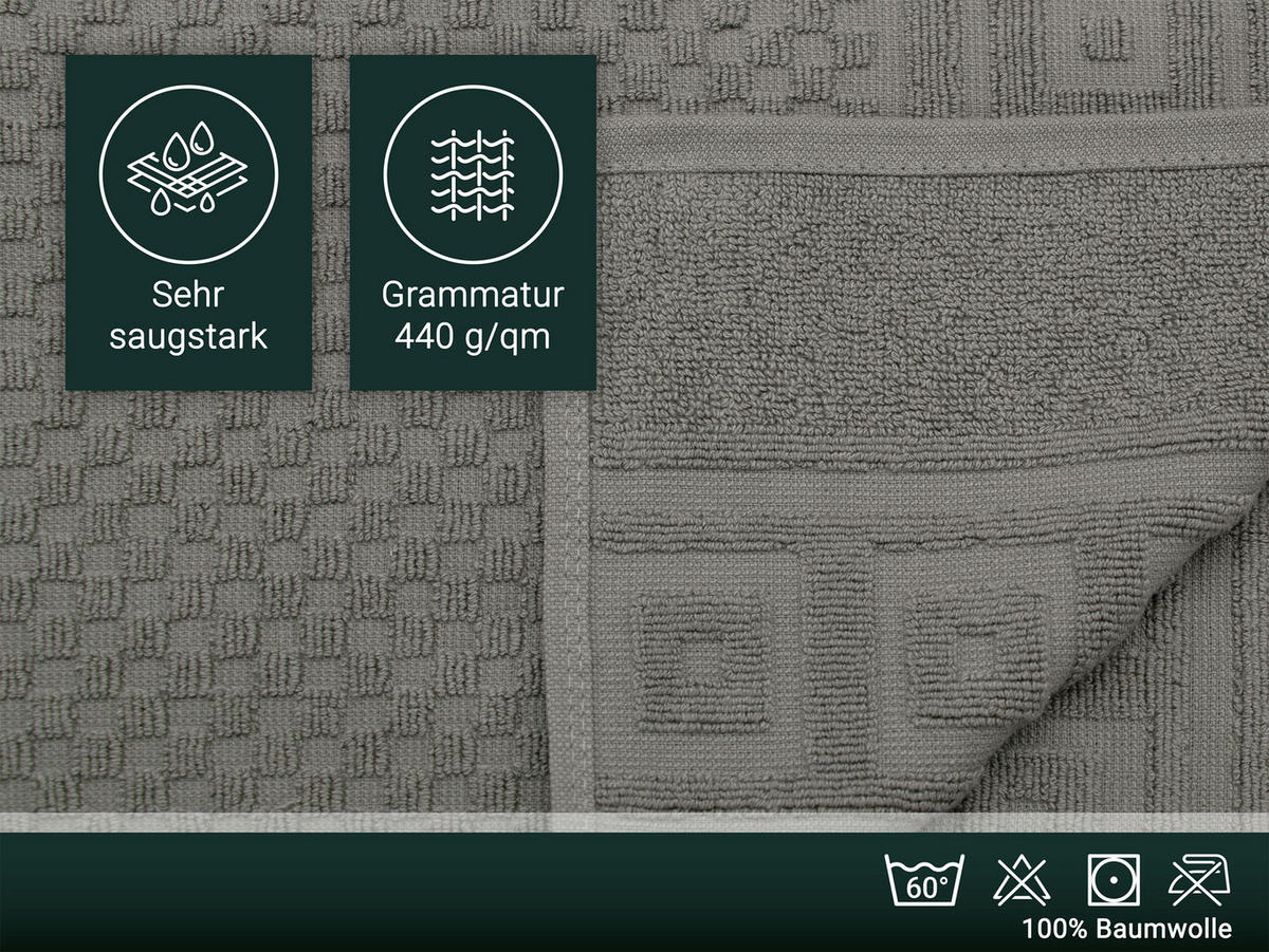 DUSCHTÜCHER, 5er-Set, 70x140 cm, 100% Baumwolle, Grau - Anthrazit, Textil (70/140cm) - Zollner