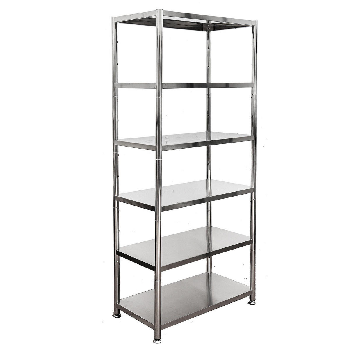 METALLREGAL 73x40x169 cm mit 6 Ebenen - Silberfarben, Metall (41/170/74cm) - shelfr