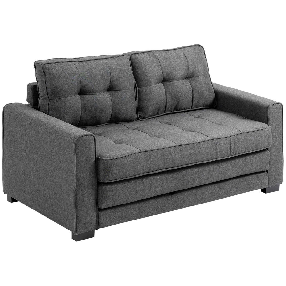 SCHLAFSOFA 2-Sitzer DE-08209 Klappsofa mit Bettfunktion Grau - Grau, Holzwerkstoff (147.5/85/75cm) - ComfortXL