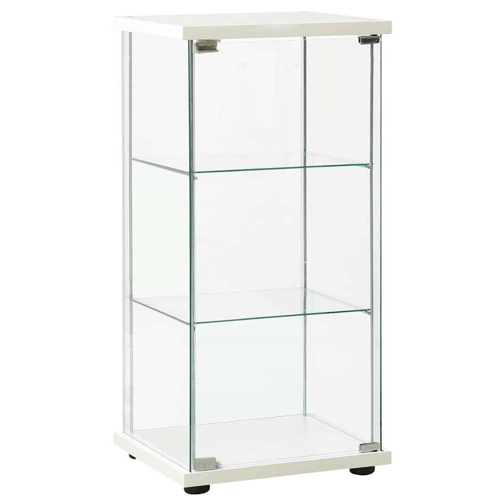 VITRINE mit 3 Ebenen, 42,5/36,5,86 cm, aus Gehärtetes Glas, in Weiß und Transparent - Weiß, Glas (42.5/86/36.5cm) - vidaXL