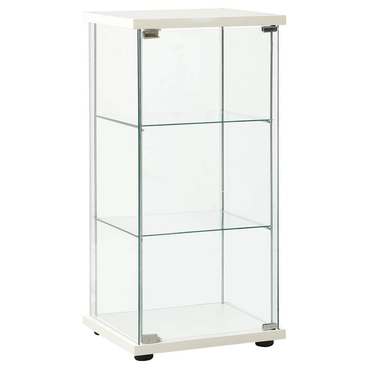 VITRINE mit 3 Ebenen, 42,5/36,5,86 cm, aus Gehärtetes Glas, in Weiß und Transparent - Weiß, Glas (42.5/86/36.5cm) - vidaXL