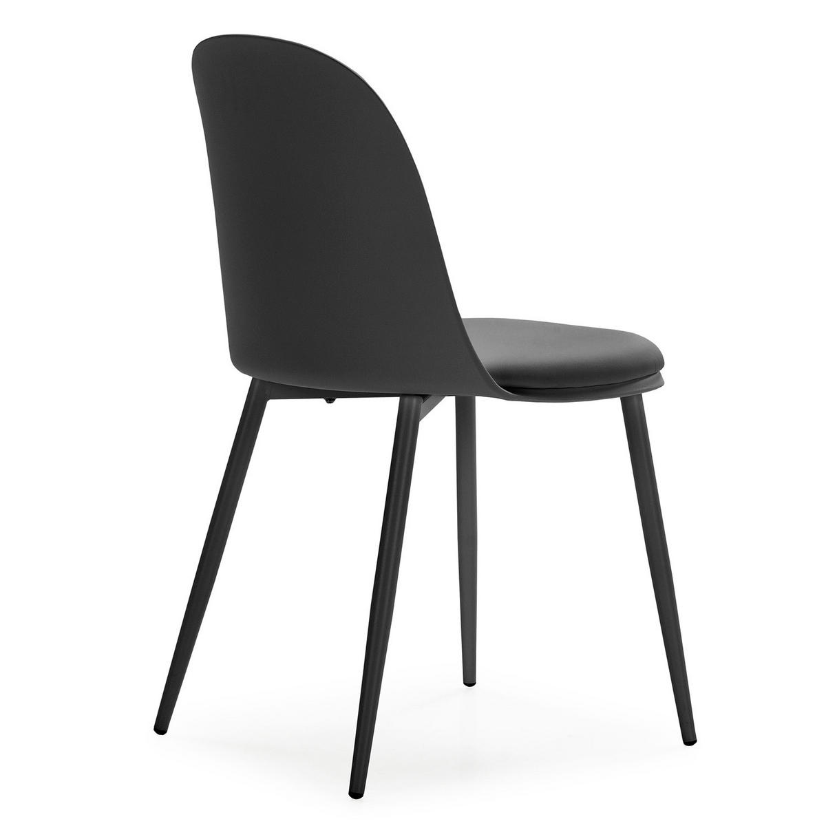 STUHL 4er-Set Kana schwarz - Schwarz, Kunststoff/Metall (45/83/51cm) - VS Venta-stock