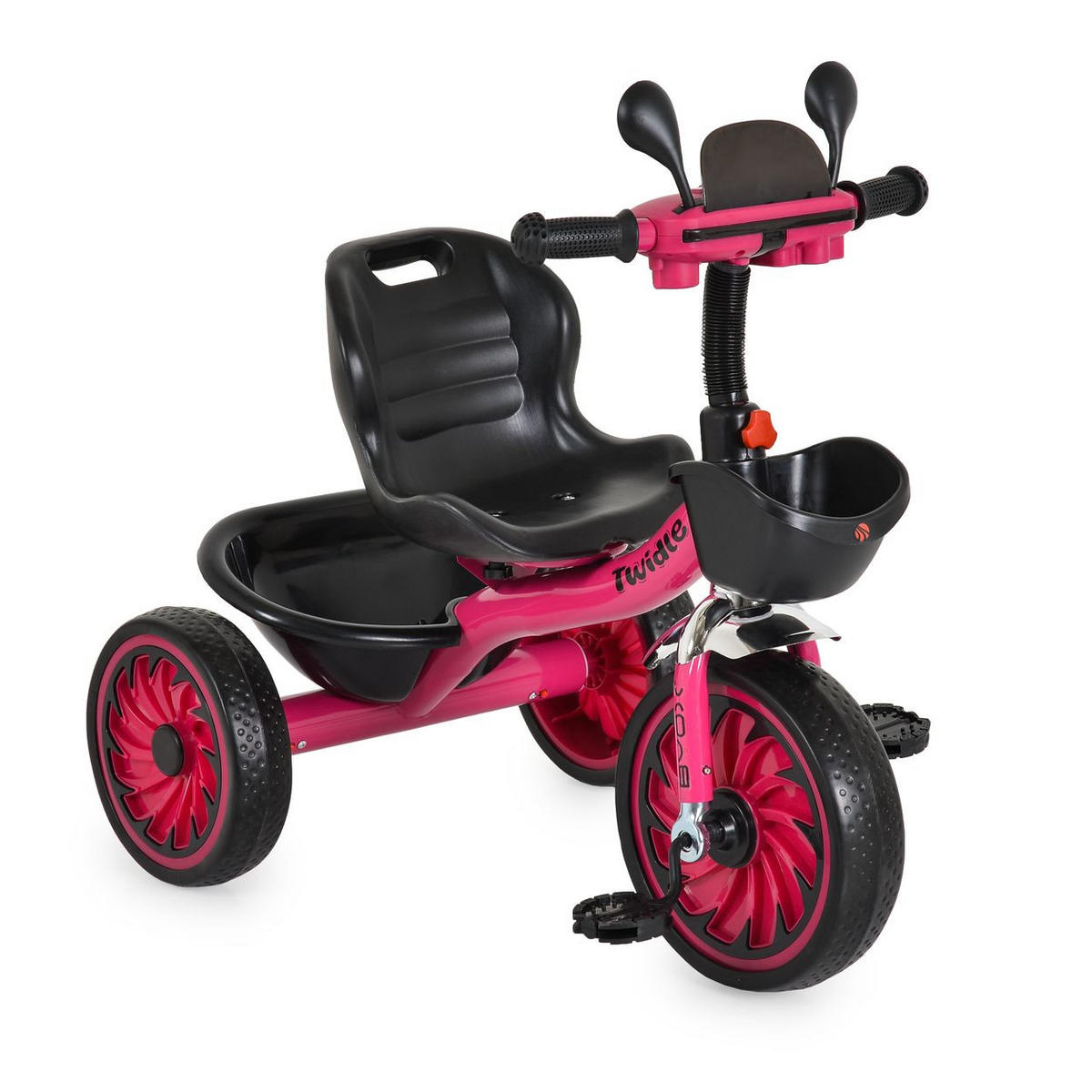 DREIRAD Twidle Körbe pink Musikfunktion, Lichter, EVA-Reifen, verstellbarer Sitz - Rosa, Metall (68/48/68cm)