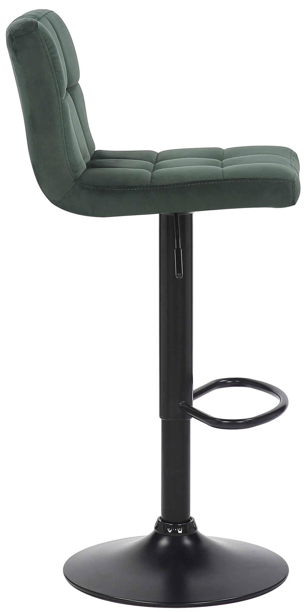 BARHOCKER 2er Set Fenai Samt grün - Schwarz/Grün, Textil/Metall (40/106/40cm) - TPFLiving