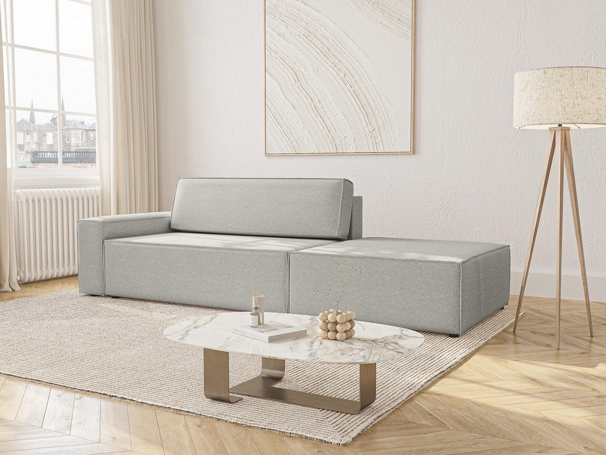 SCHLAFSOFA Lummo Si mit Schlaffunktion, Grau - Grau, Textil (263/70/100cm) - Fedve
