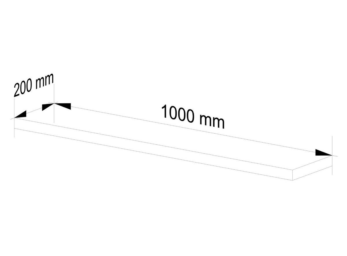 WANDREGAL Weiß 100x20x3.2 cm - Weiß, Holzwerkstoff (100/3.2/20cm) - Akord