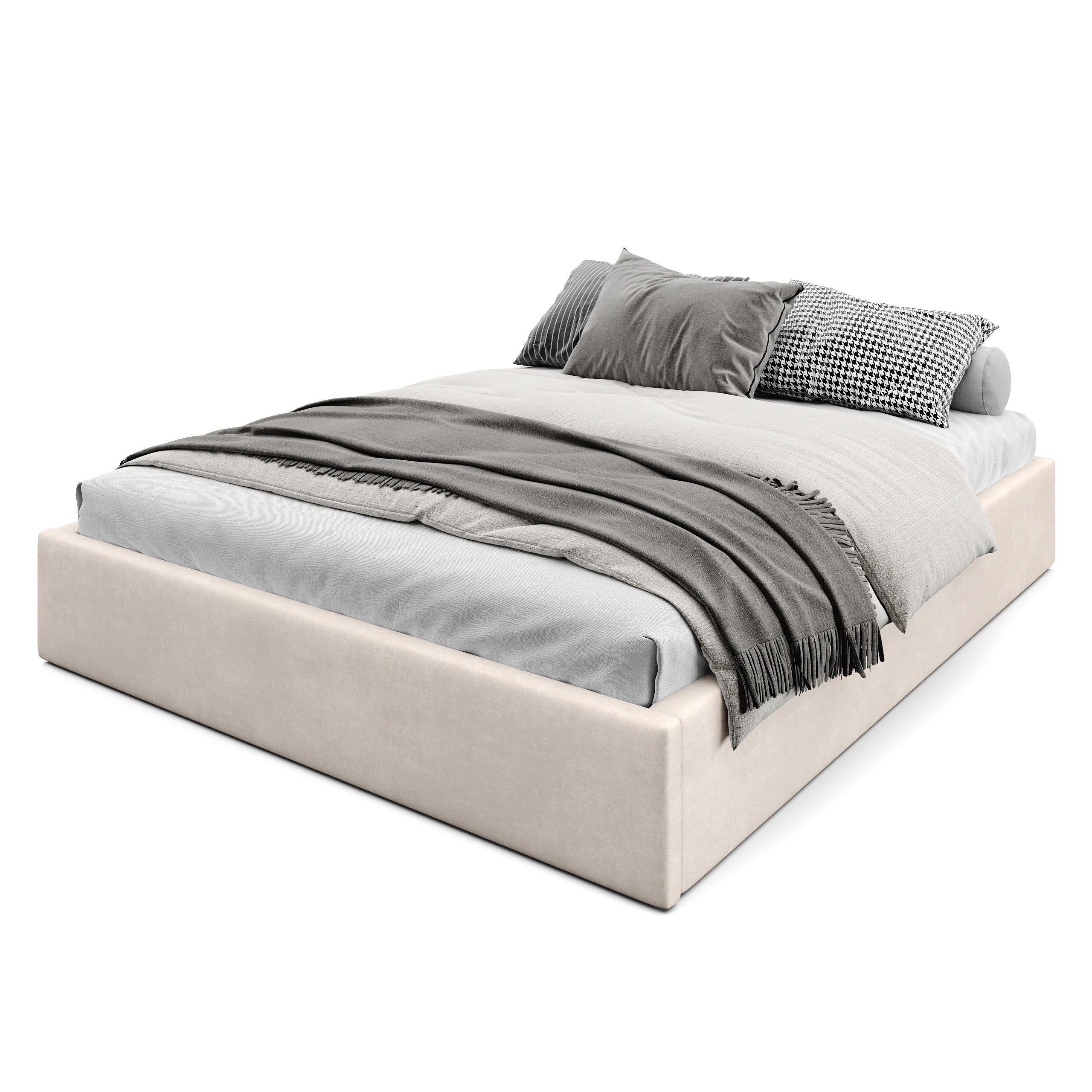 POLSTERBETT 160x200cm Bett mit Stauraum Lattenrost Creme - Creme, Holz/Holzwerkstoff (160/200cm) - Muralo