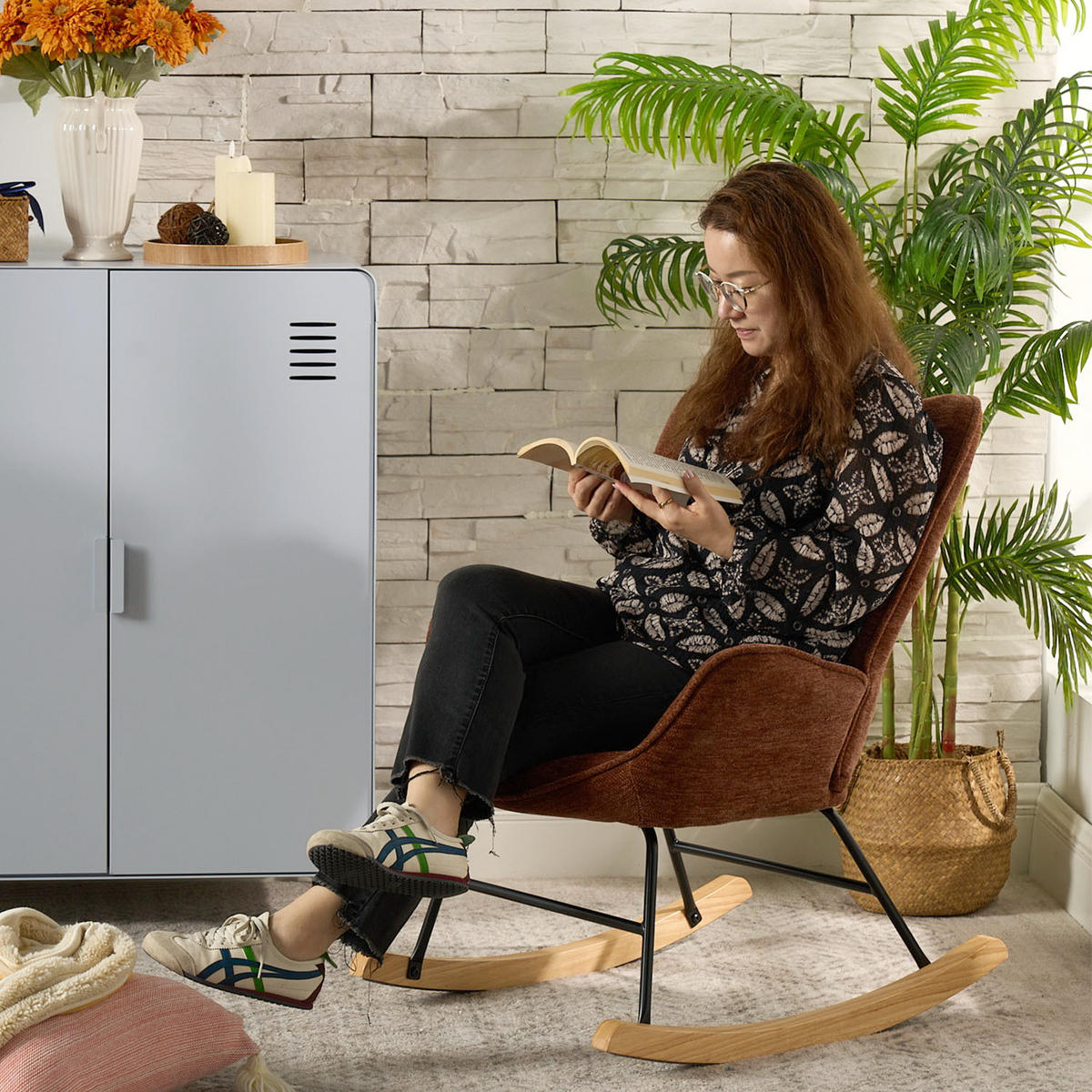 SCHAUKELSTUHL in Rot - Rot, Metall (62/87/75cm) - Meubles Cosy