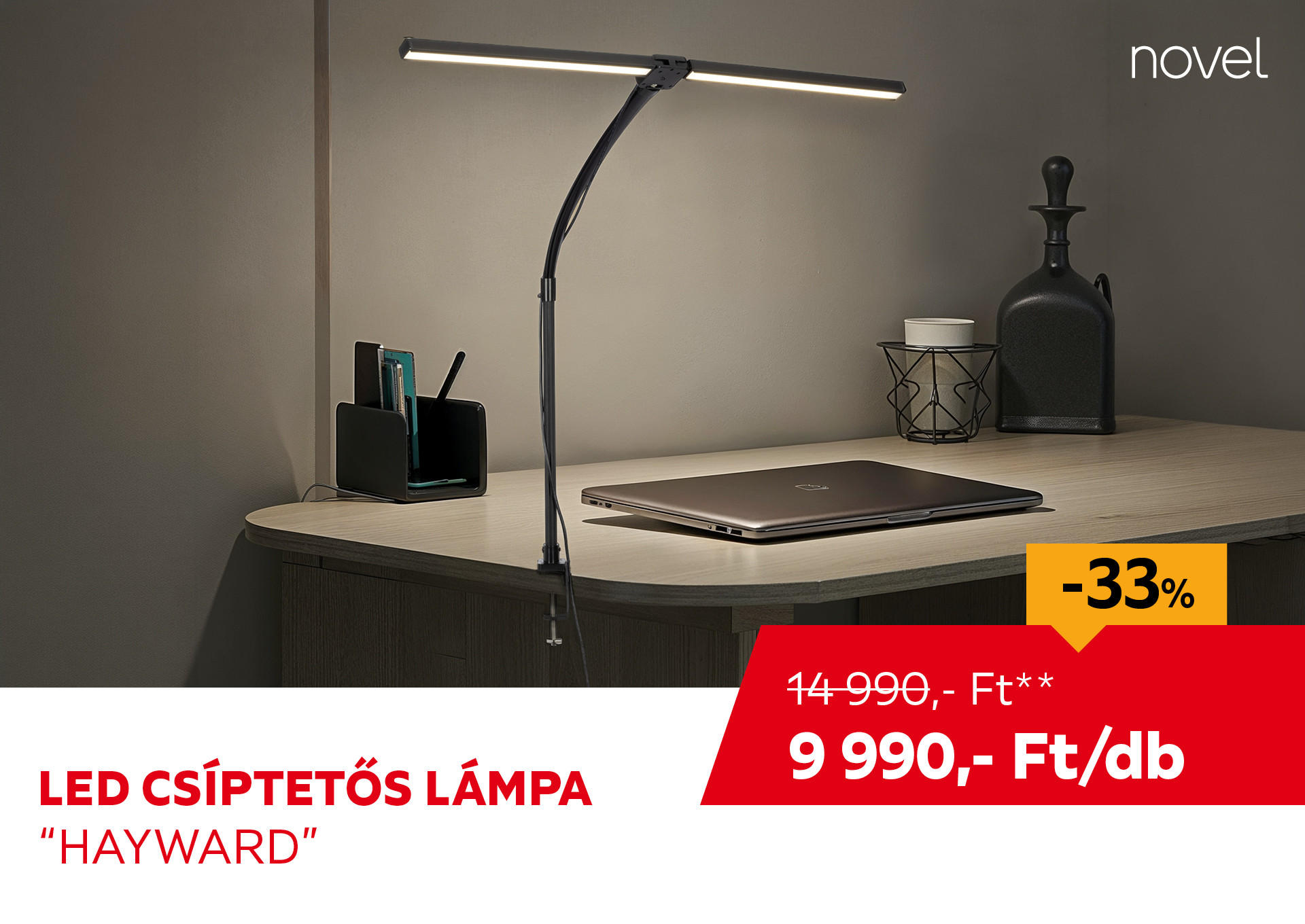 LED CSÍPTETŐS LÁMPA "HAYWARD" Kiemelt termék 14990 Ft.- helyett 9990 Ft.-
