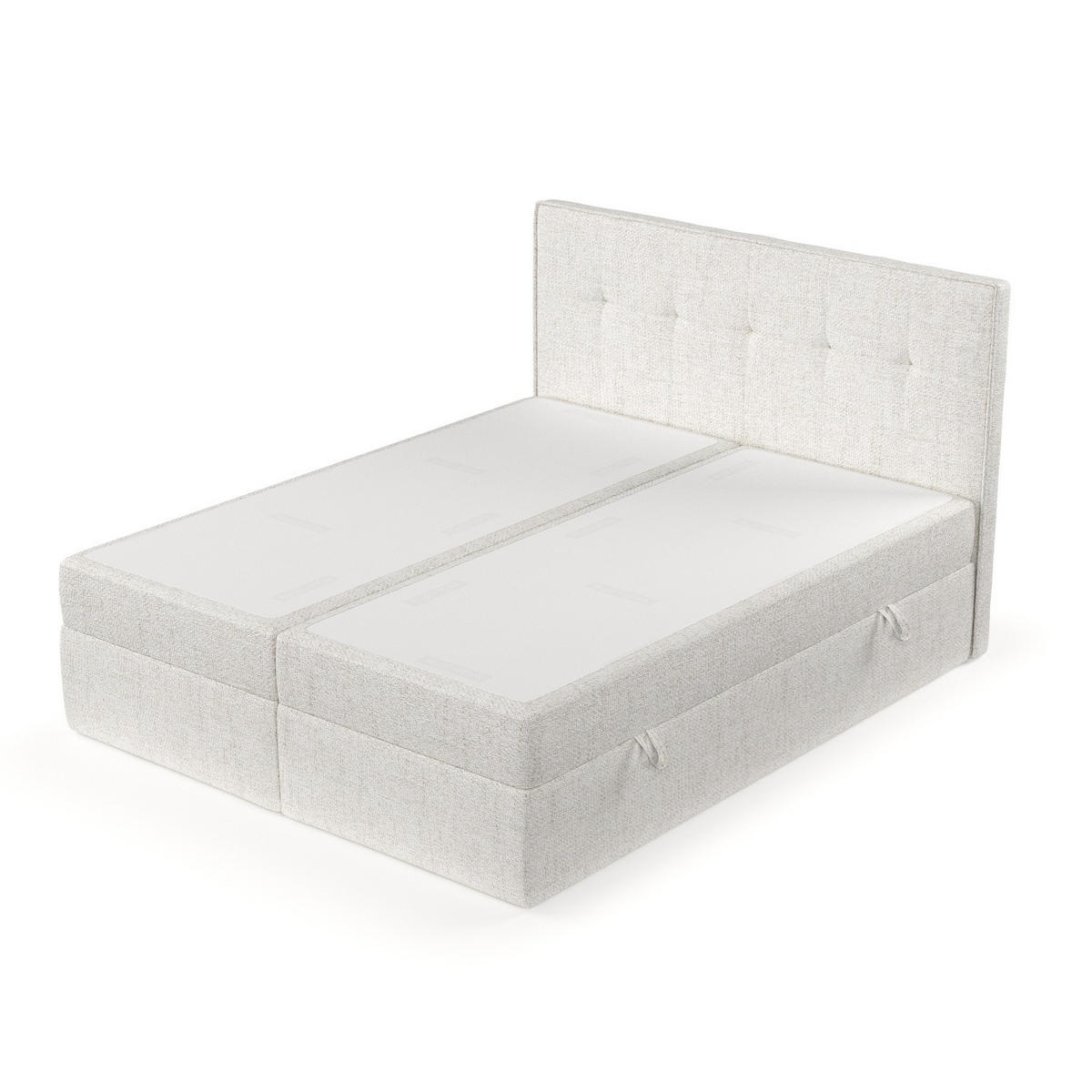 BOXBETT Mireo 200/200 cm Creme im Neve Stoff - Creme/Schwarz, Holz/Holzwerkstoff (200/200cm) - AltaBeds
