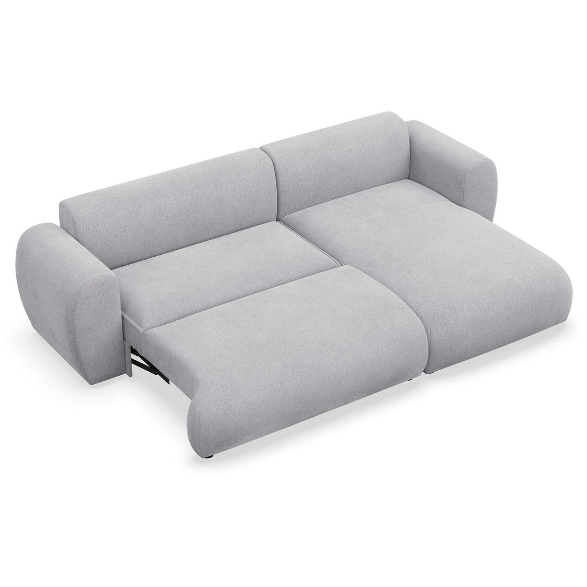ECKSOFA Emia Grau rechts - Schwarz/Grau, Kunststoff/Textil (156/262cm) - Selsey