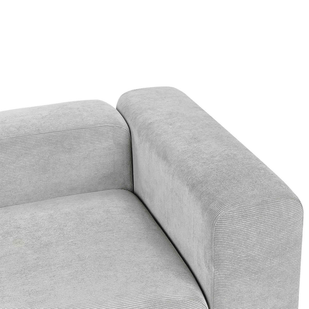 2-SITZER-SOFA Cord grau Falsterbo - Grau, Textil (204/70/105cm) - Beliani