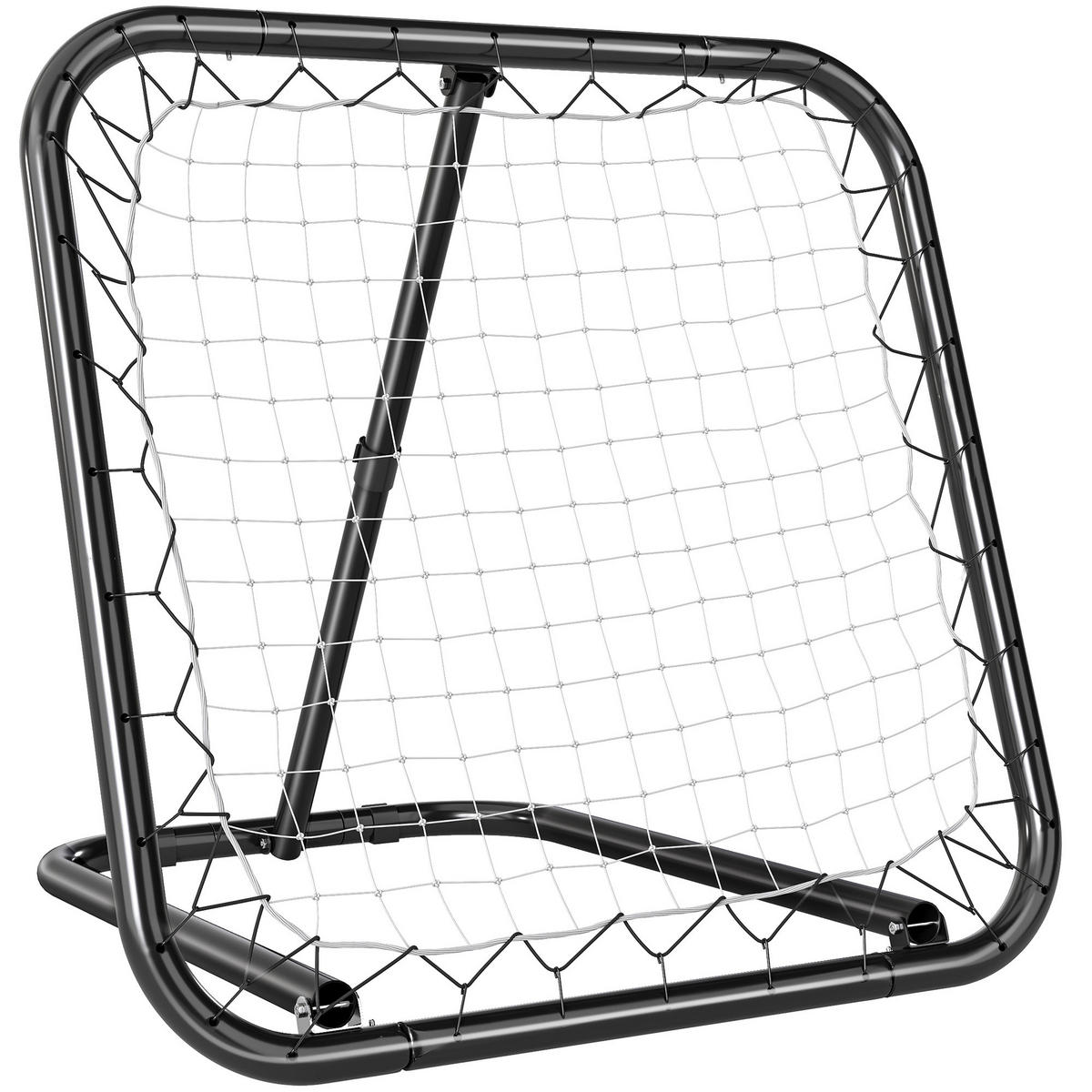 FUSSBALL Rebounder klappbar Kickback Tor Rückprallwand verstellbar Metall Schwarz - Schwarz, Metall (84/78cm) - HOMCOM