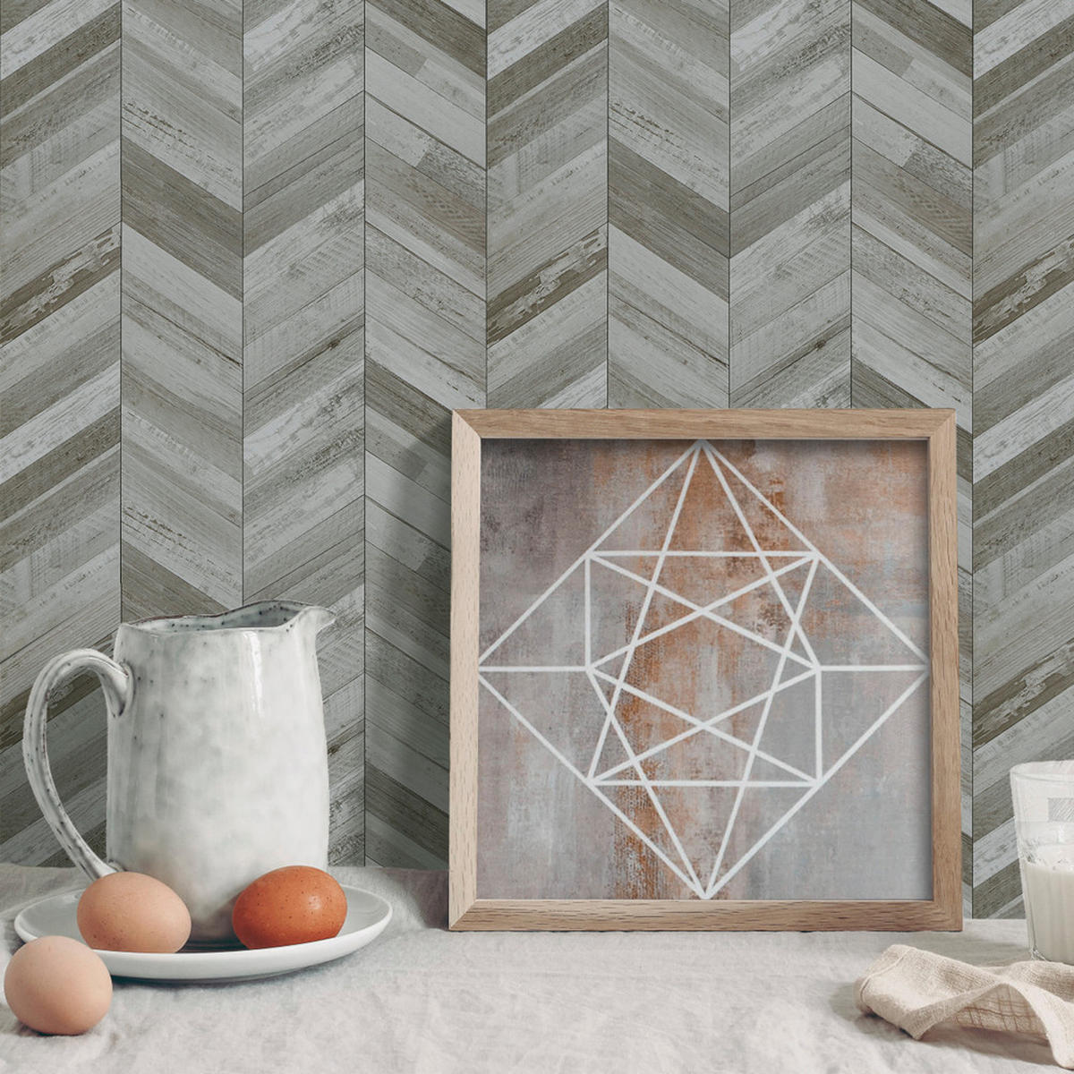 FLIESENAUFKLEBER 1 Stück 29,6 x 25,3 cm Selbstklebende Fliesen - Pesca Platino - Beige, Kunststoff (25.3/0.3/29.6cm) - Mazovia