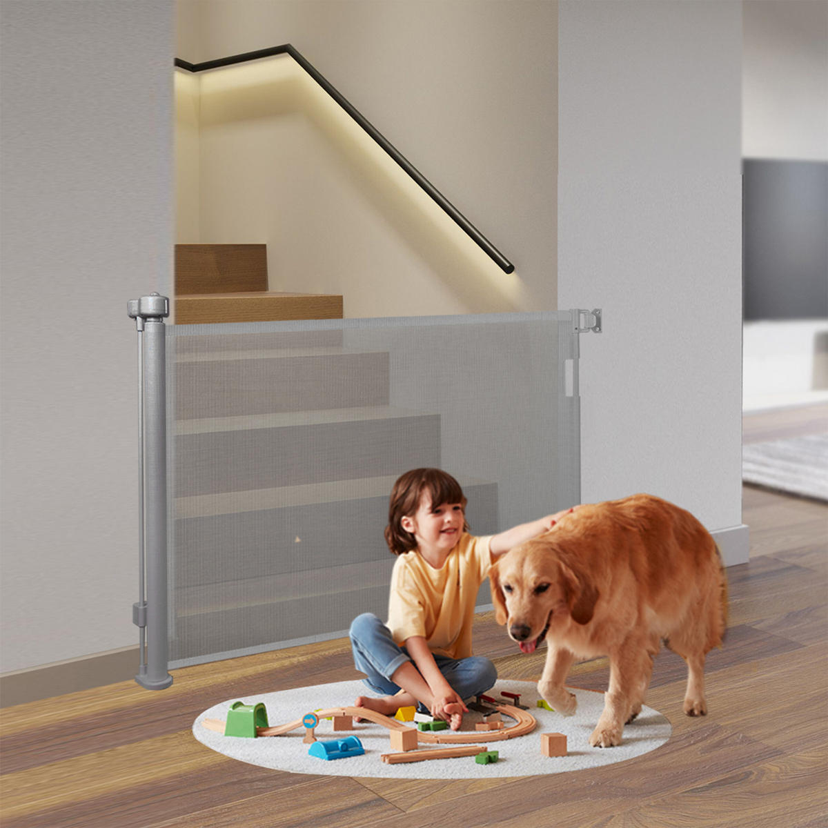 TÜRSCHUTZGITTER - Grau, Kunststoff/Metall (150/1cm) - Relaxdays