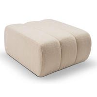 POUF Creme ALOO Gepolstert Boucle Lambi - Beige, Textil (82/41/75cm) - Sepro Meble