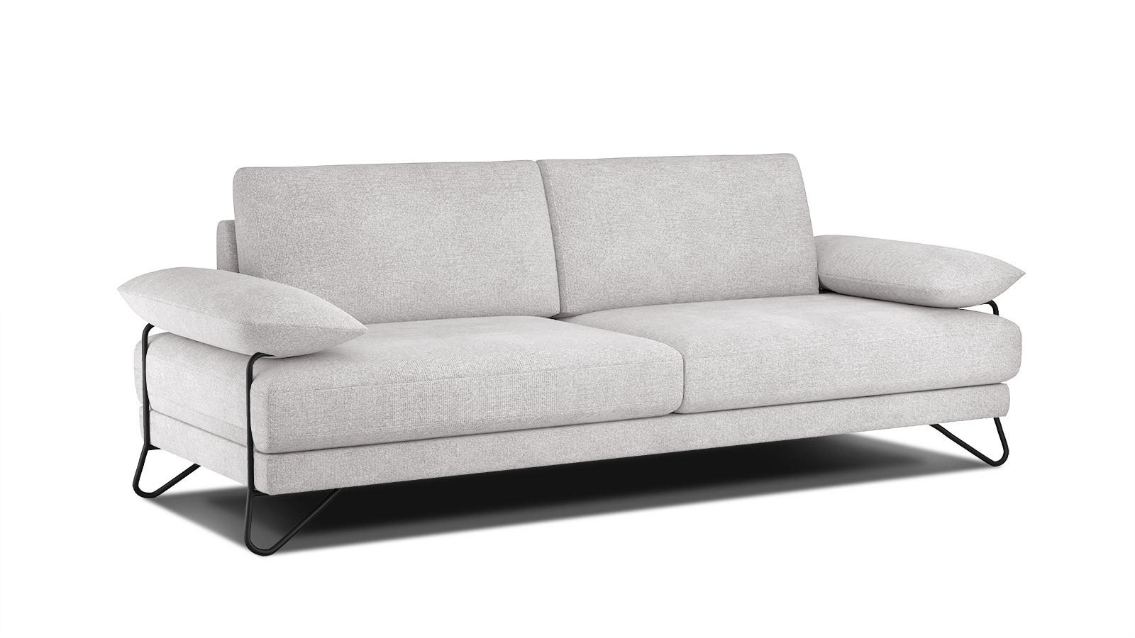 SOFA LORI 3-Sitzer, creme - Creme/Schwarz, Holzwerkstoff/Textil (245/87/96cm) - Courtois Laville