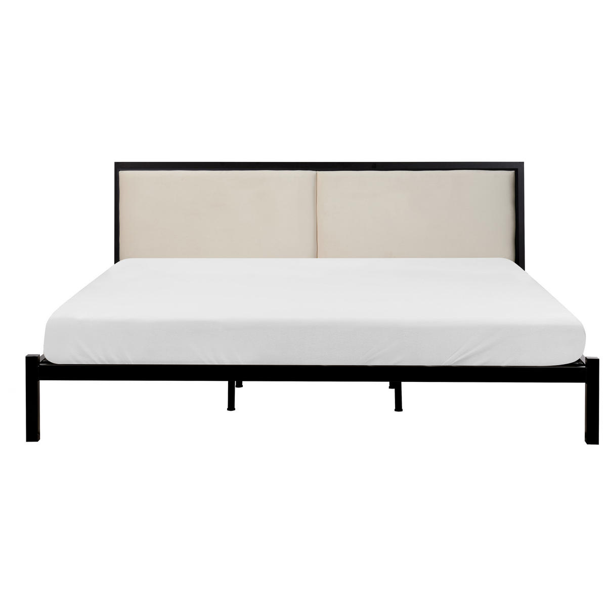 BETT mit Lattenrost 180x200 cm Schwarz Clamart - Schwarz, Metall (180/200cm) - Beliani