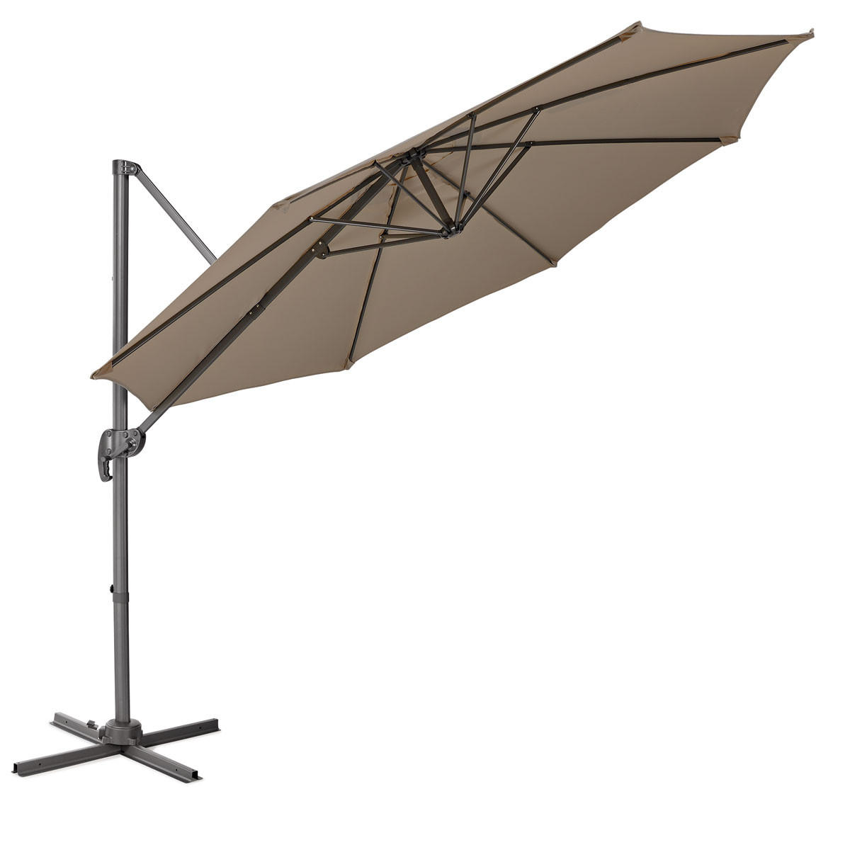 AMPELSCHIRM 3m Taupe (3er Set) - Taupe, Textil (290/290cm) - SVITA