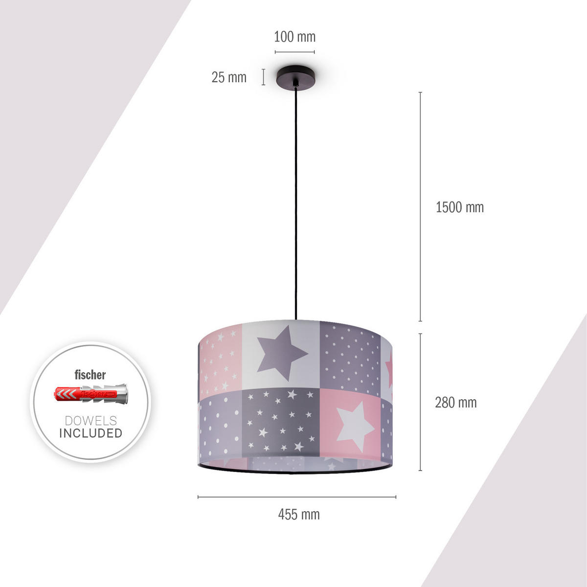 PENDELLEUCHTE Hugo Pd1 Cos 345 - Schwarz, Metall (45.5/45.5/27cm) - Paco Home