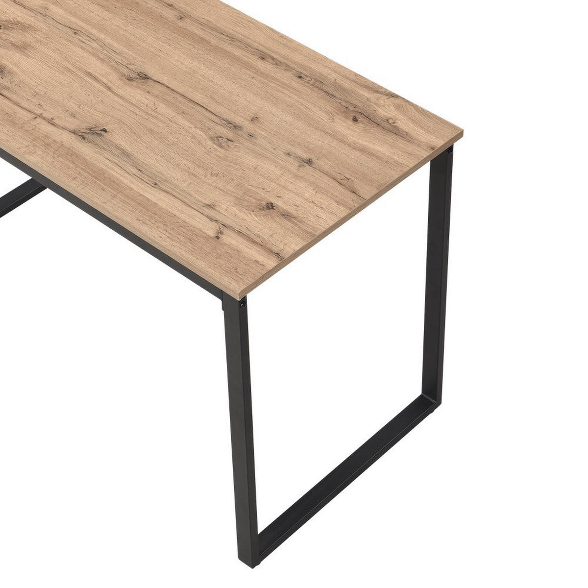 ESSTISCH SAMUEL, Eiche, 120/60/76 cm - Eichefarben/Schwarz, Holzwerkstoff/Metall (60/120/76cm) - B&D Home