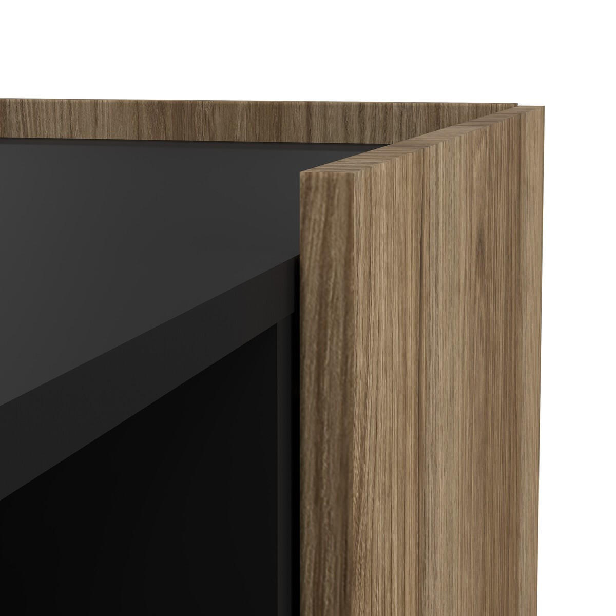 57. TV-MÖBEL mit 2 Türen 1 Schublade Dekor und matt schwarz billie 147/41,3/54 cm - Schwarz, Holzwerkstoff (41.3/54/147cm) - Calicosy